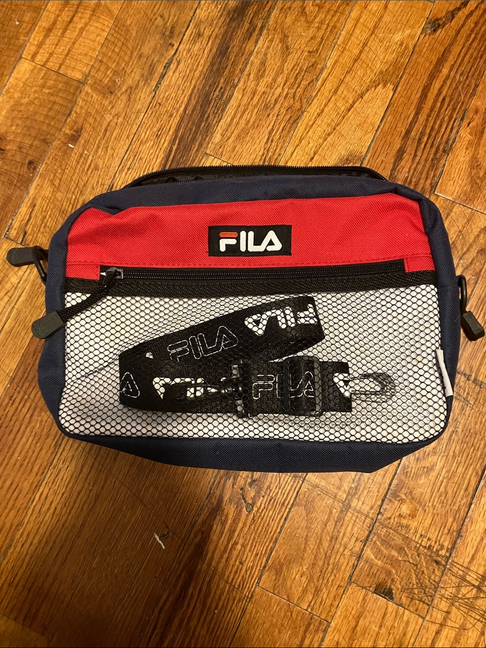 FILA Bag in Red, Navy & White with Black Strap